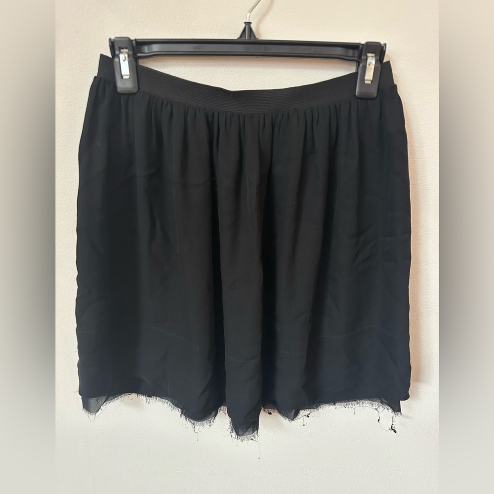Raquel Allegra Silk Mini Distressed Skirt - Size S